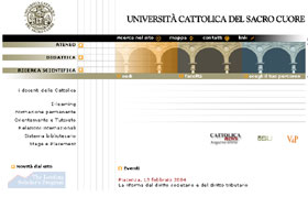 Screenshot Universita Website